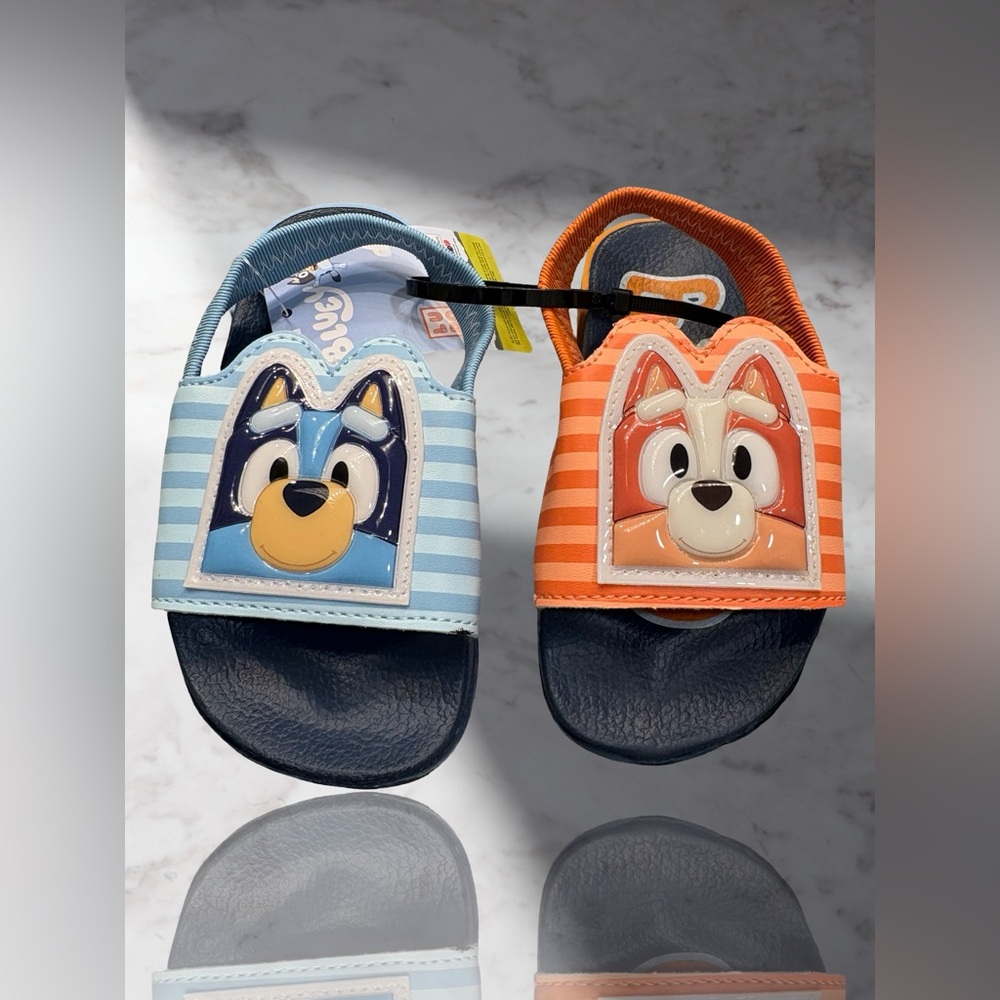 Bluey and Bingo Toddler Mismatch Flip Flop Slides Multi-Color